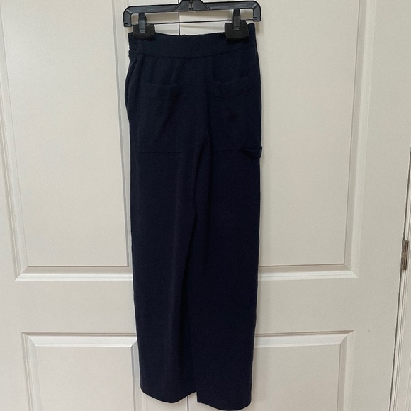 Navy High Waist Cashmere Carpenter Pant from NAKEDCASHMERE - Picture 5 of 11